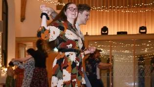 Students dancing at ceilidh.