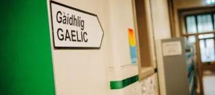 Bilingual sign reading Gaelic. 