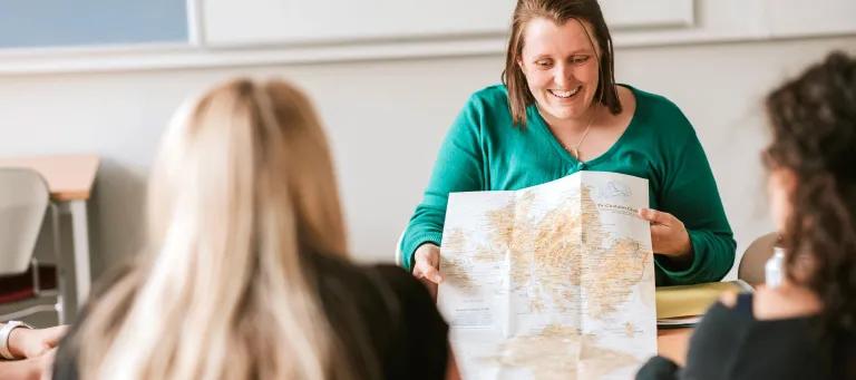 Gaelic lecturer Rona Wilkie teaches a class at Centre for Open Learning