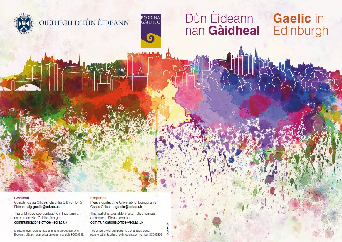 Gaelic in Edinburgh leaflet cover image