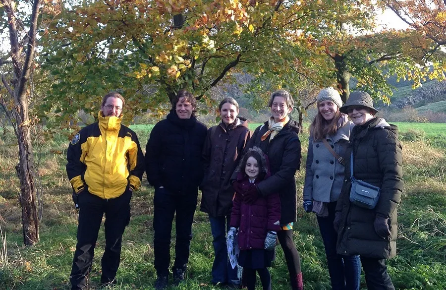 Group participating in the Edinburgh Gaelic Festival's Trees event in 2017 in Holyrood Park